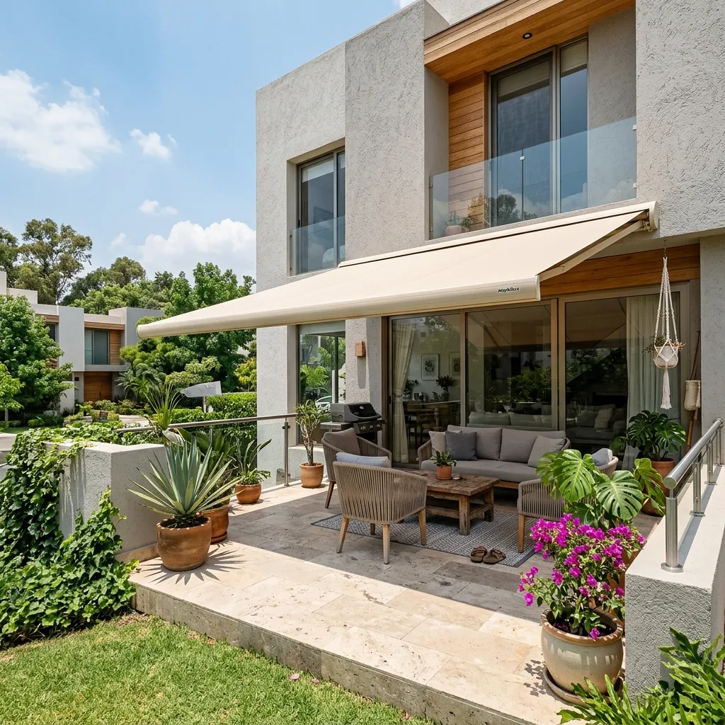 Terraza de casa residencial beige